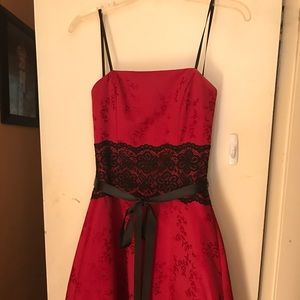 Red and black dress
